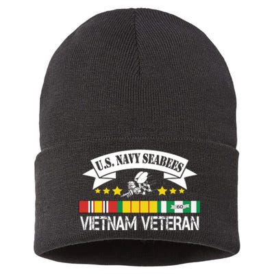 US. Na Vy Sea Bee Vietnam Veteran Flag Sustainable Knit Beanie