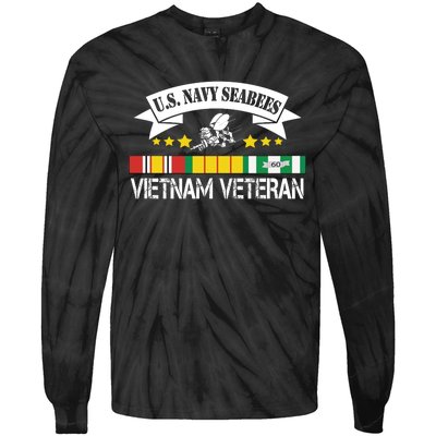 US. Na Vy Sea Bee Vietnam Veteran Flag Tie-Dye Long Sleeve Shirt