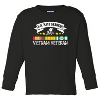 US. Na Vy Sea Bee Vietnam Veteran Flag Toddler Long Sleeve Shirt