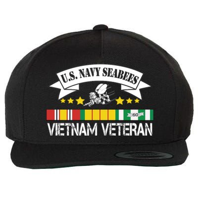 US. Na Vy Sea Bee Vietnam Veteran Flag Wool Snapback Cap