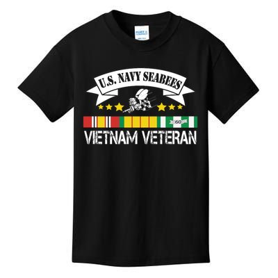 US. Na Vy Sea Bee Vietnam Veteran Flag Kids T-Shirt