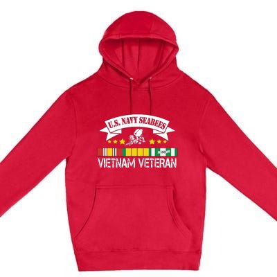 US. Na Vy Sea Bee Vietnam Veteran Flag Premium Pullover Hoodie