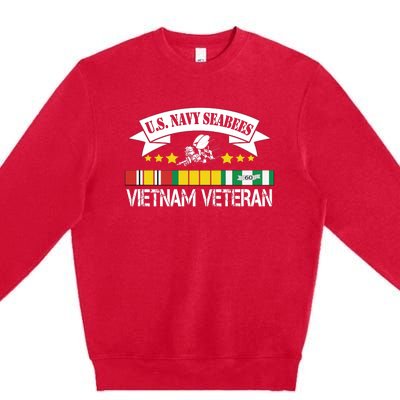 US. Na Vy Sea Bee Vietnam Veteran Flag Premium Crewneck Sweatshirt