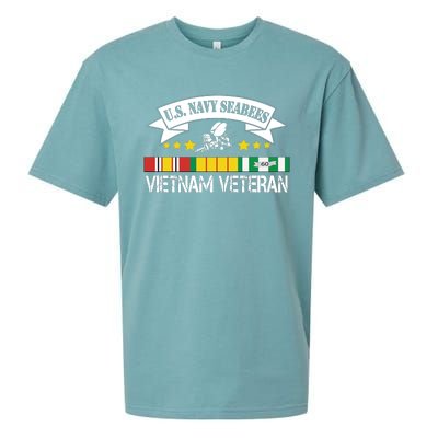 US. Na Vy Sea Bee Vietnam Veteran Flag Sueded Cloud Jersey T-Shirt