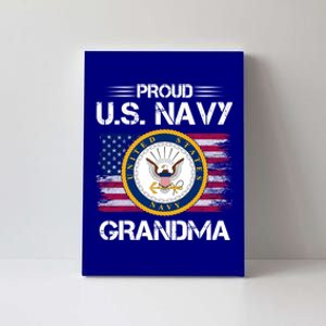 Us Na Vy Proud Grandma Proud Us Na Vy Grandma Veteran Day Funny Gift Canvas