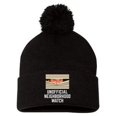 Unofficial Neighborhood Watch Nosy Neighbor Pom Pom 12in Knit Beanie