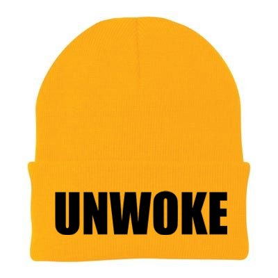 UNWOKE Anti Woke Counter Culture Fake Woke Classic Knit Cap Winter Beanie