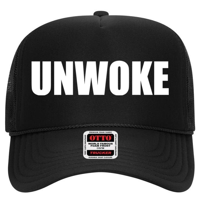 UNWOKE Anti Woke Counter Culture Fake Woke Classic High Crown Mesh Back Trucker Hat