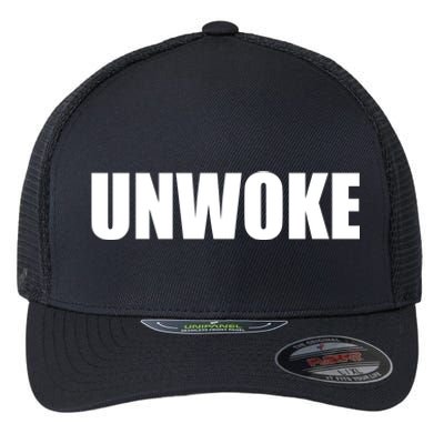 UNWOKE Anti Woke Counter Culture Fake Woke Classic Flexfit Unipanel Trucker Cap