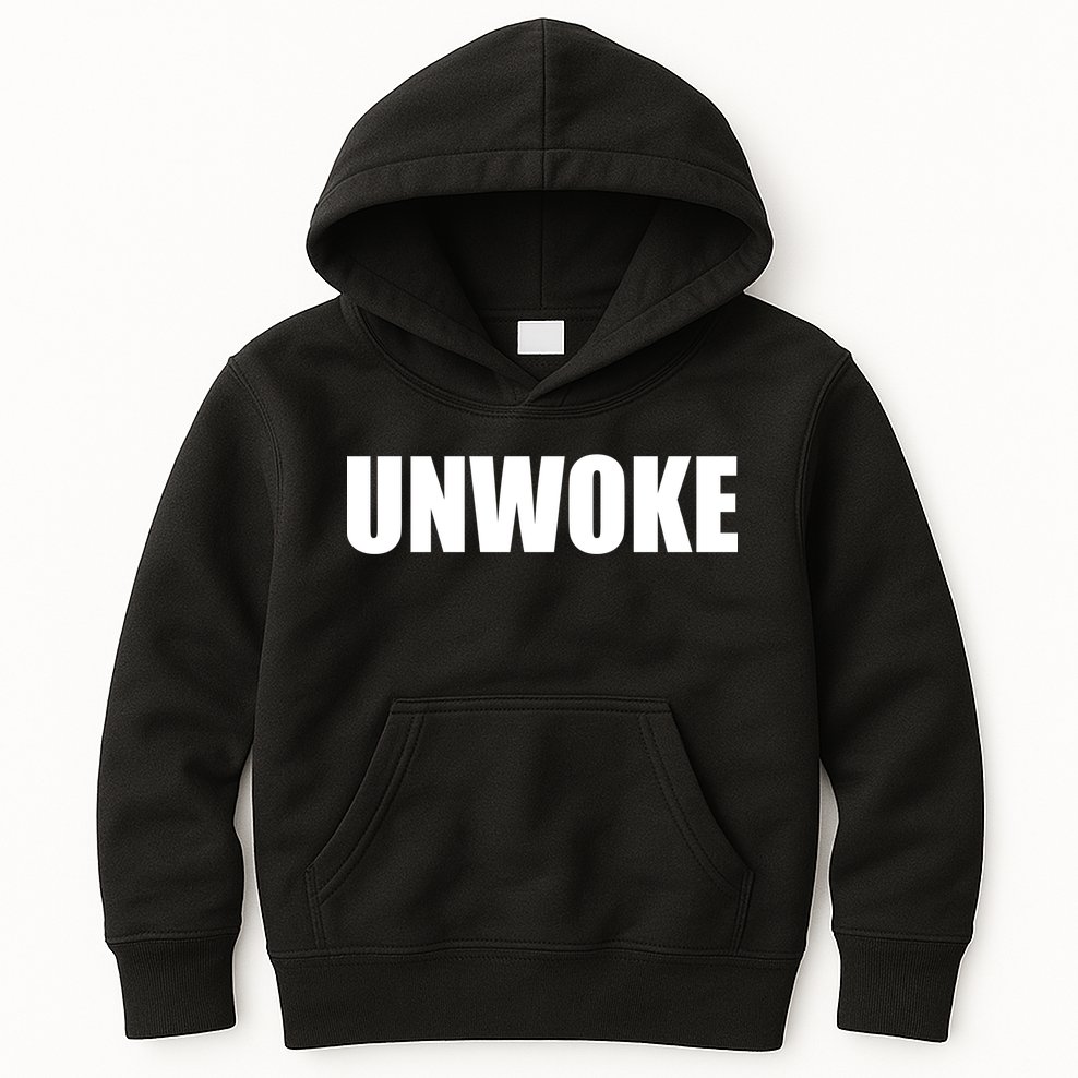UNWOKE Anti Woke Counter Culture Fake Woke Classic Kids Hoodie