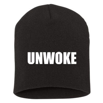 UNWOKE Anti Woke Counter Culture Fake Woke Classic Short Acrylic Beanie