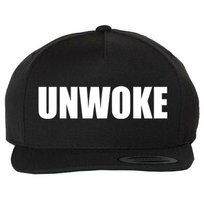 UNWOKE Anti Woke Counter Culture Fake Woke Classic Wool Snapback Cap