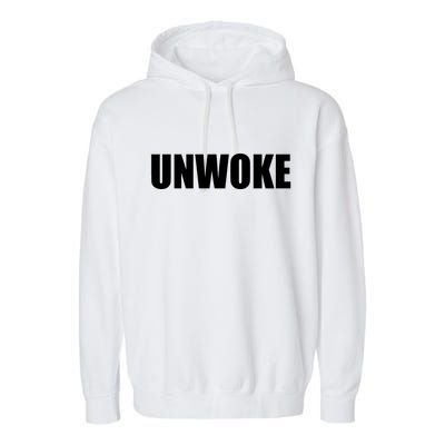 UNWOKE Anti Woke Counter Culture Fake Woke Classic Garment-Dyed Fleece Hoodie