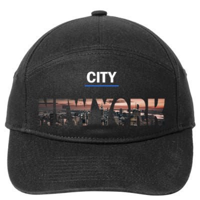 Urban New York City Skyline North America 7-Panel Snapback Hat