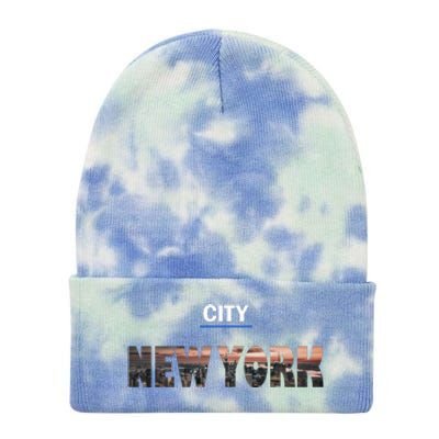 Urban New York City Skyline North America Tie Dye 12in Knit Beanie