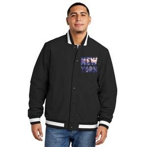 Urban New York City Skyline North America Souvenir Pride Insulated Varsity Jacket