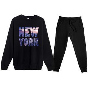 Urban New York City Skyline North America Souvenir Pride Premium Crewneck Sweatsuit Set