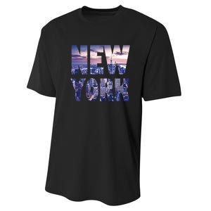 Urban New York City Skyline North America Souvenir Pride Performance Sprint T-Shirt