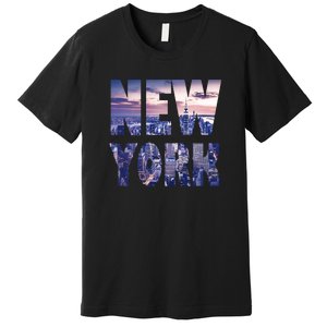 Urban New York City Skyline North America Souvenir Pride Premium T-Shirt