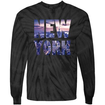 Urban New York City Skyline North America Souvenir Pride Tie-Dye Long Sleeve Shirt