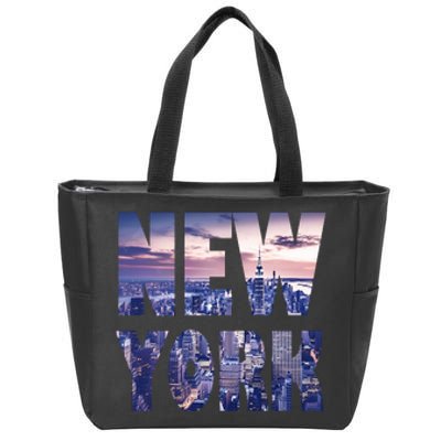 Urban New York City Skyline North America Souvenir Pride Zip Tote Bag