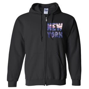 Urban New York City Skyline North America Souvenir Pride Full Zip Hoodie