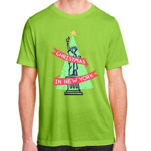 Usa New York City Statue Of Liberty Christmas Tree Great Gift Adult ChromaSoft Performance T-Shirt