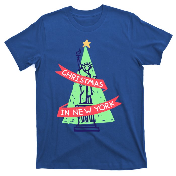 Usa New York City Statue Of Liberty Christmas Tree Great Gift T-Shirt