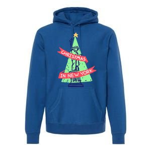 Usa New York City Statue Of Liberty Christmas Tree Great Gift Premium Hoodie