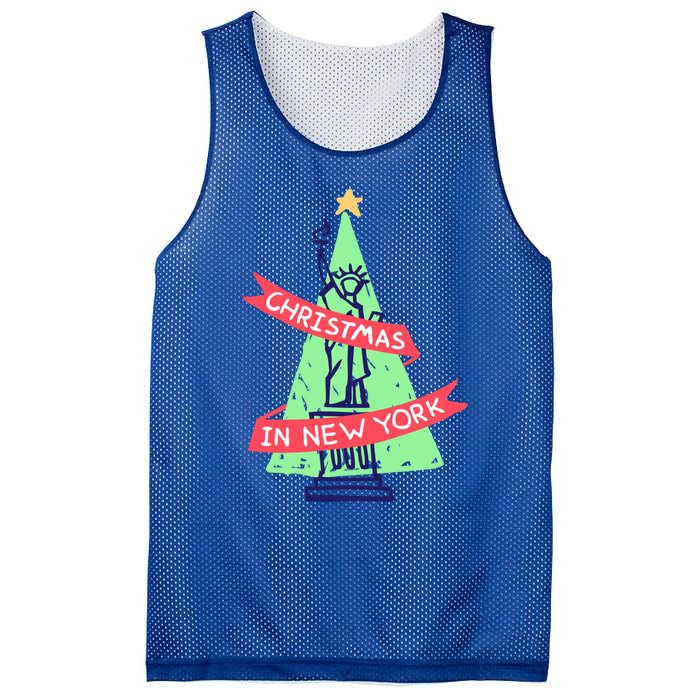 Usa New York City Statue Of Liberty Christmas Tree Great Gift Mesh Reversible Basketball Jersey Tank