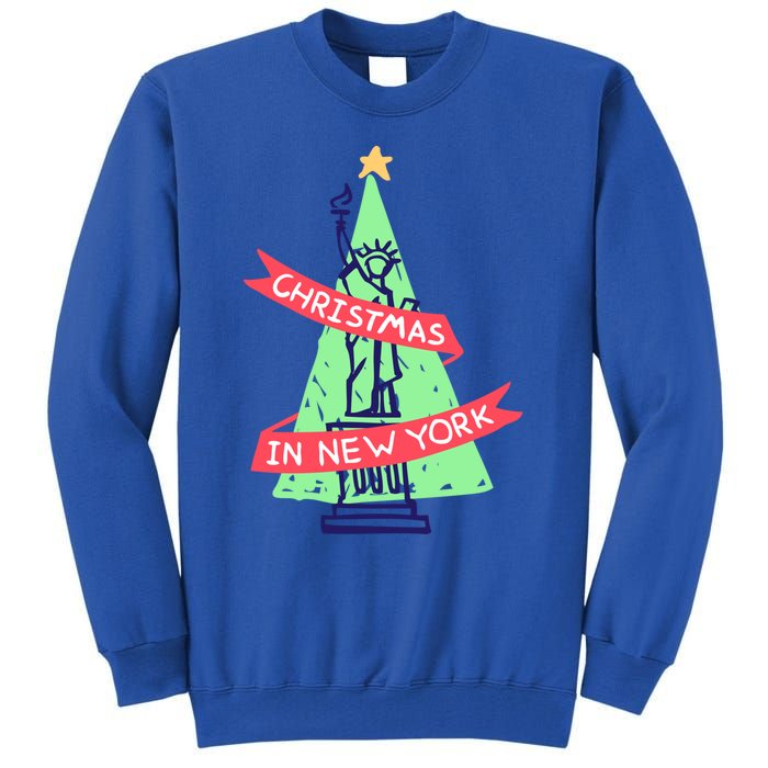 Usa New York City Statue Of Liberty Christmas Tree Great Gift Tall Sweatshirt