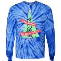 Usa New York City Statue Of Liberty Christmas Tree Great Gift Tie-Dye Long Sleeve Shirt