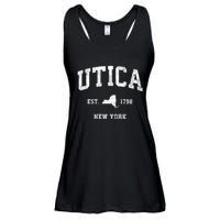 Utica New York Ny Vintage Established Athletic Ladies Essential Flowy Tank