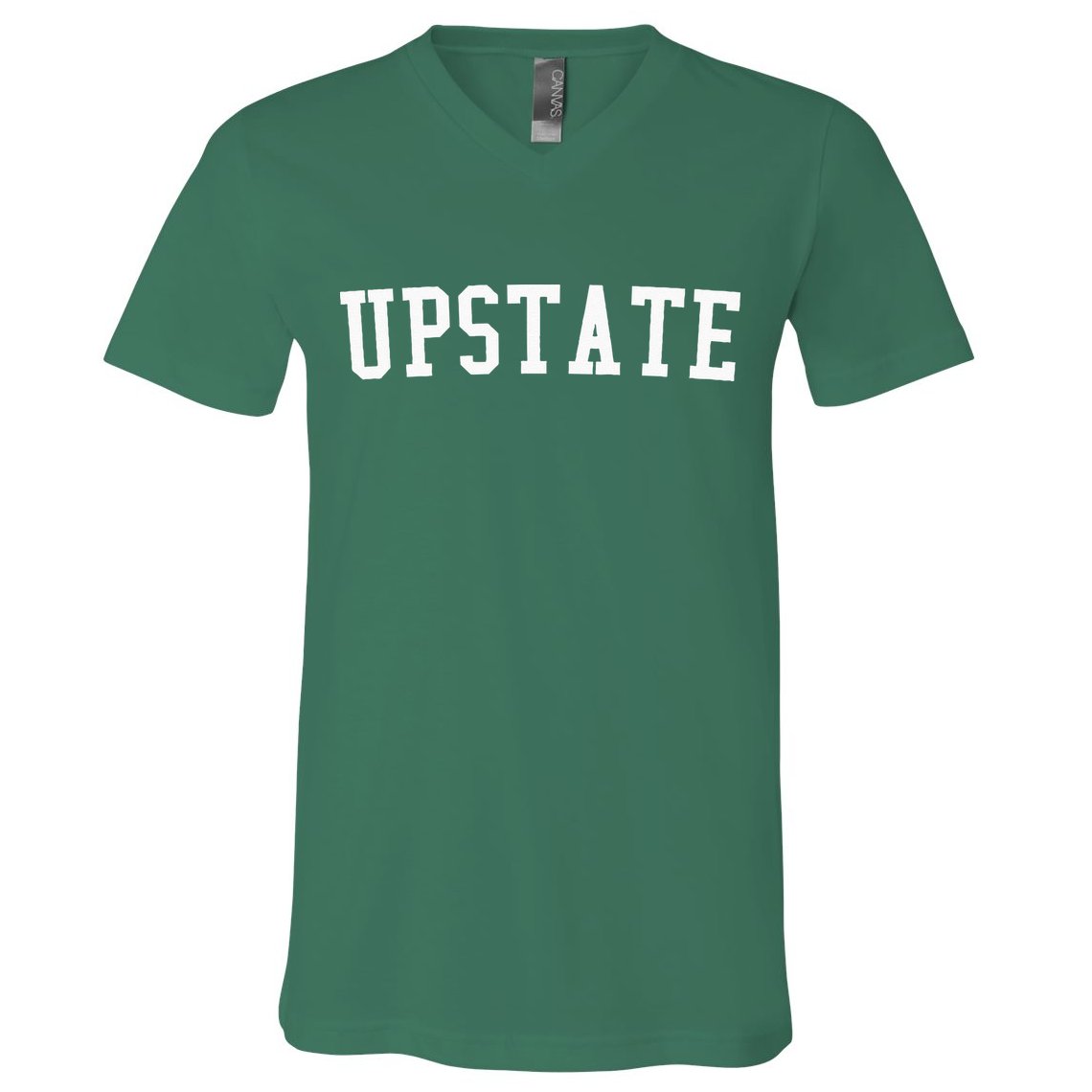 Upstate New York Prep Block Lettering Vintage Style V-Neck T-Shirt