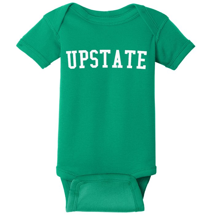 Upstate New York Prep Block Lettering Vintage Style Baby Bodysuit
