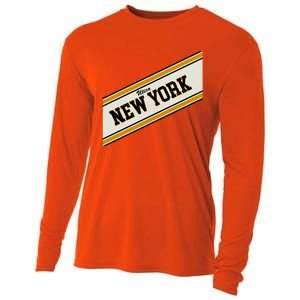 Utica New York Varsity Logo Cooling Performance Long Sleeve Crew