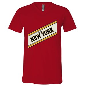 Utica New York Varsity Logo V-Neck T-Shirt