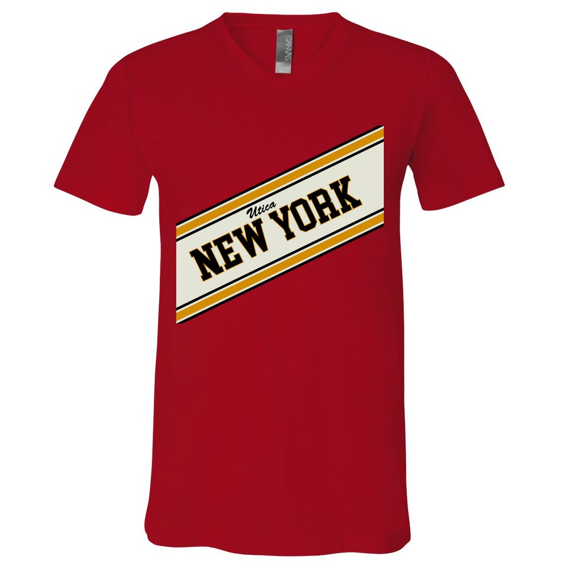 Utica New York Varsity Logo V-Neck T-Shirt