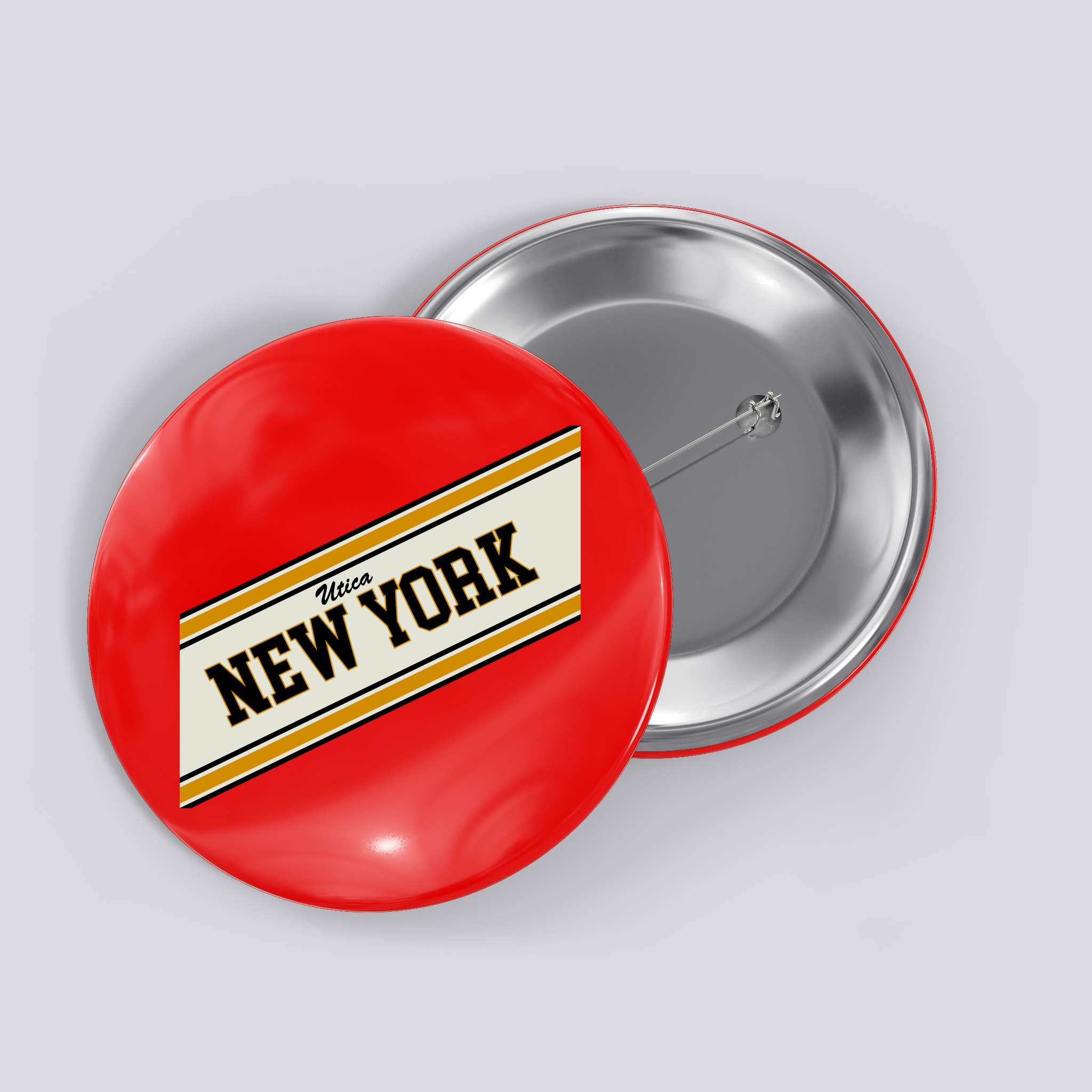 Utica New York Varsity Logo Button