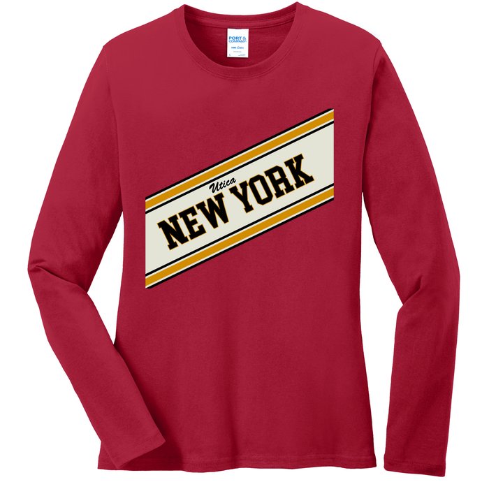 Utica New York Varsity Logo Ladies Long Sleeve Shirt