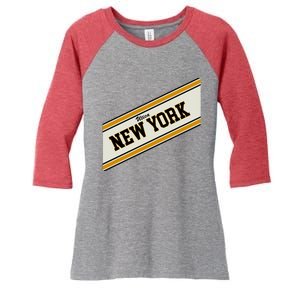 Utica New York Varsity Logo Women's Tri-Blend 3/4-Sleeve Raglan Shirt