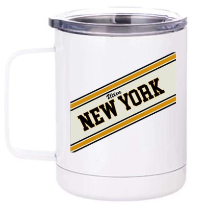 Utica New York Varsity Logo 12 oz Stainless Steel Tumbler Cup