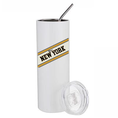 Utica New York Varsity Logo Stainless Steel Tumbler