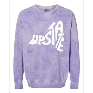 Upstate New York Ny State Shape Colorblast Crewneck Sweatshirt