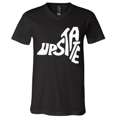 Upstate New York Ny State Shape V-Neck T-Shirt