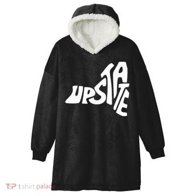 Upstate New York Ny State Shape Hooded Wearable Blanket