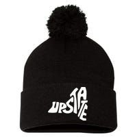 Upstate New York Ny State Shape Pom Pom 12in Knit Beanie