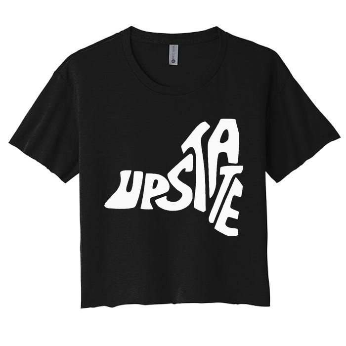 Upstate New York Ny State Shape Women's Crop Top Tee