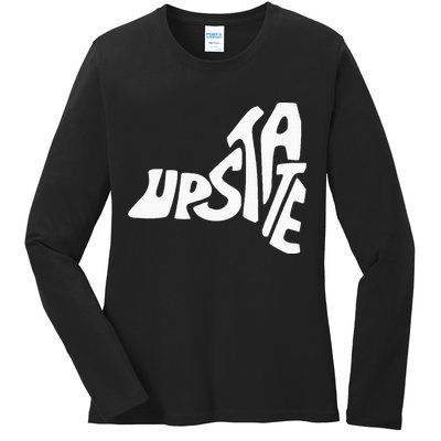 Upstate New York Ny State Shape Ladies Long Sleeve Shirt