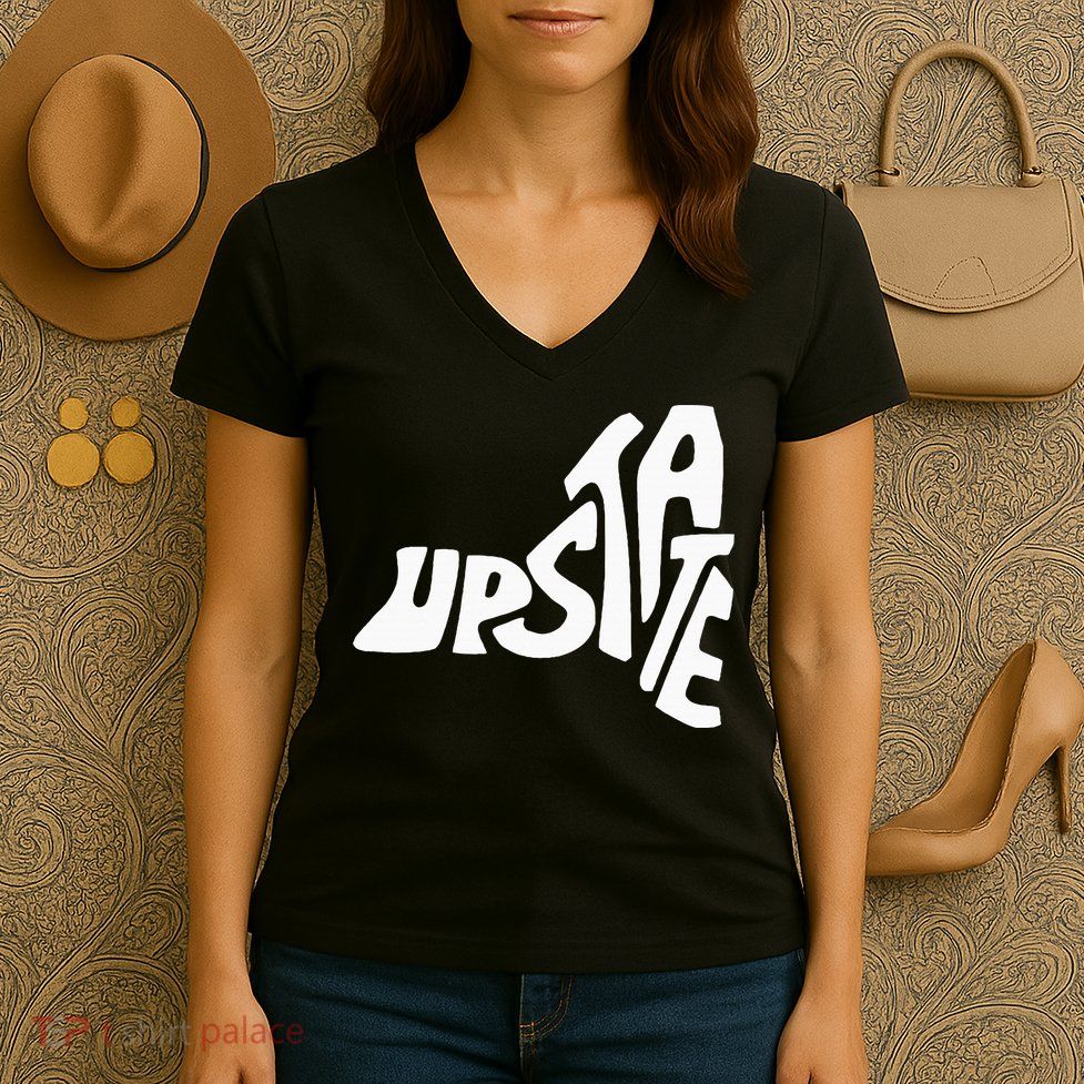 Upstate New York Ny State Shape Women's V-Neck T-Shirt